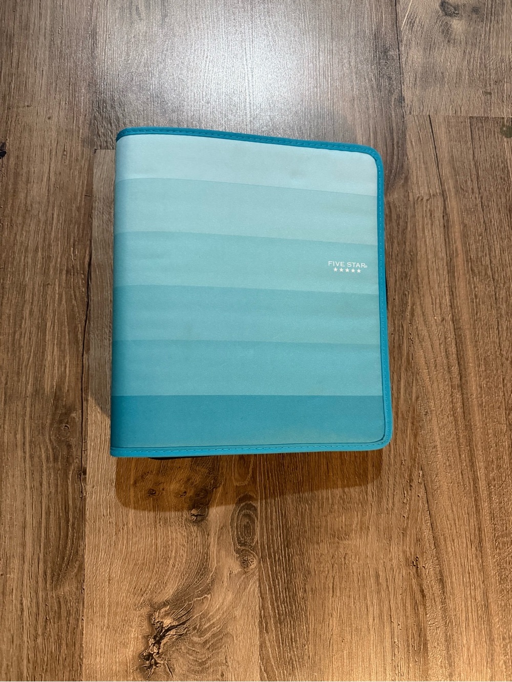 Five Star Blue-Teal Gradient Zippered Binder